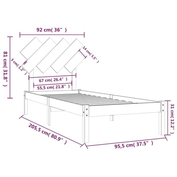 Sengeramme 90x200 cm massivt træ hvid - Sengeramme - Sengerammer - Home & Living