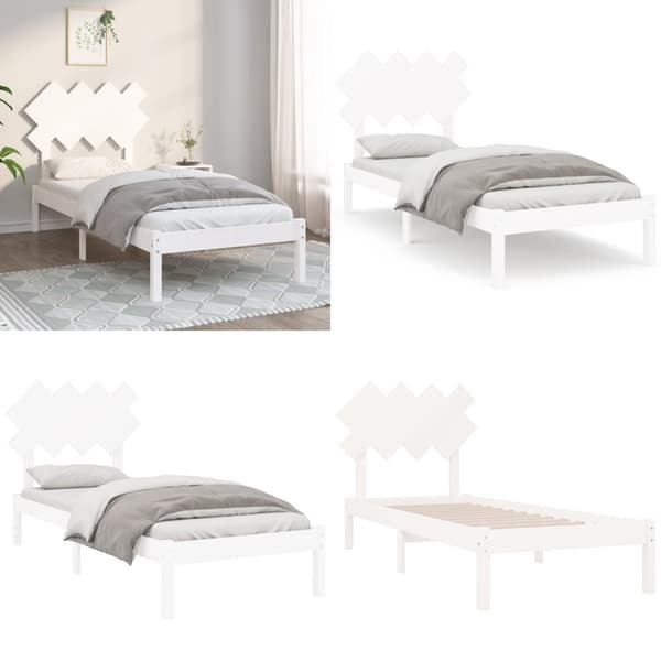 Sengeramme 90x200 cm massivt træ hvid - Sengeramme - Sengerammer - Home & Living