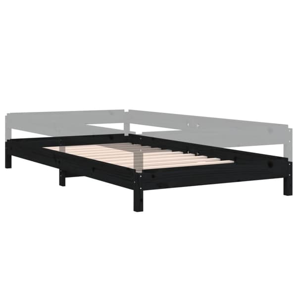 Pinottava sänky musta 90x200 cm täysi mänty - Pinottava Sänky - Pinottavat Sängyt - Home & Living