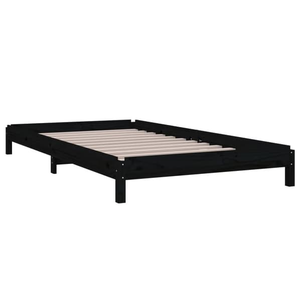 Pinottava sänky musta 90x200 cm täysi mänty - Pinottava Sänky - Pinottavat Sängyt - Home & Living