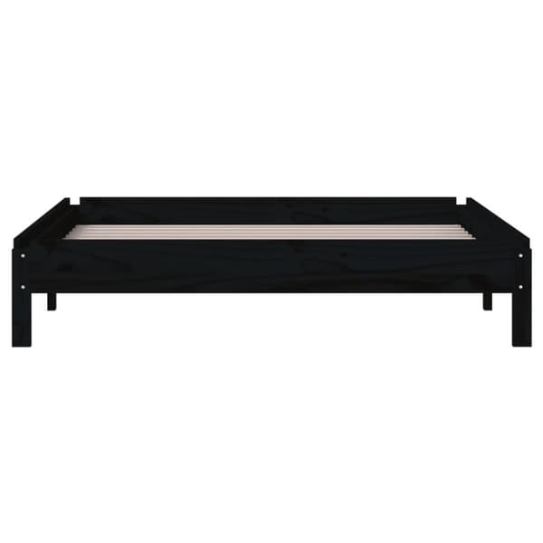 Pinottava sänky musta 90x200 cm täysi mänty - Pinottava Sänky - Pinottavat Sängyt - Home & Living
