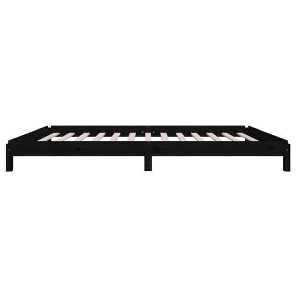 Pinottava sänky musta 90x200 cm täysi mänty - Pinottava Sänky - Pinottavat Sängyt - Home & Living