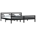 Miniatyrbillede 4 af 11: Sengeramme 200x200 cm massivt træ sort - Sengeramme - Sengerammer - Home & Living