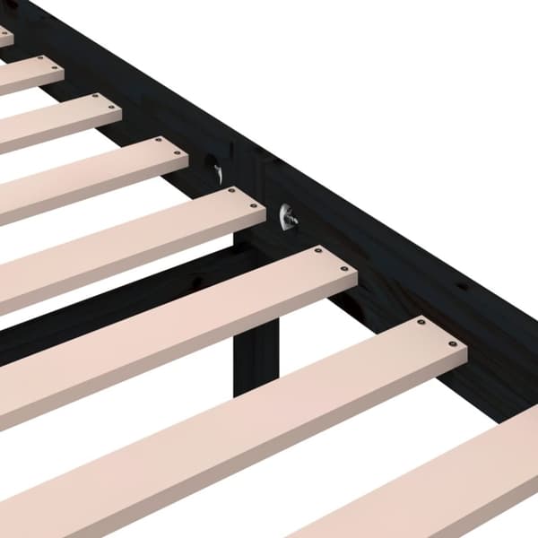 Sengeramme 200x200 cm massivt træ sort - Sengeramme - Sengerammer - Home & Living