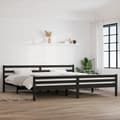 Miniatyrbillede 2 af 11: Sengeramme 200x200 cm massivt træ sort - Sengeramme - Sengerammer - Home & Living