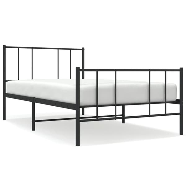 Sengeramme med sengegavl og fodgærde 90x190 cm metal sort - Sengestel - Sengeramme - Home & Living
