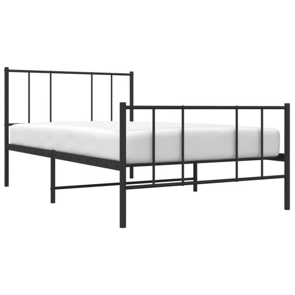 Sengeramme med sengegavl og fodgærde 90x190 cm metal sort - Sengestel - Sengeramme - Home & Living