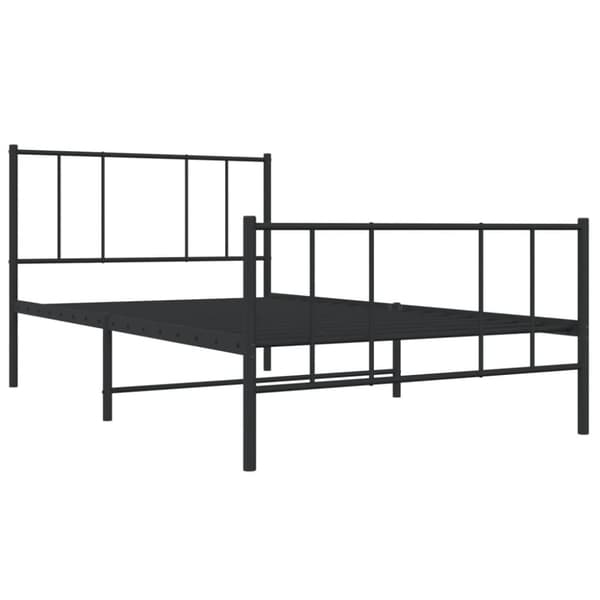Sengeramme med sengegavl og fodgærde 90x190 cm metal sort - Sengestel - Sengeramme - Home & Living