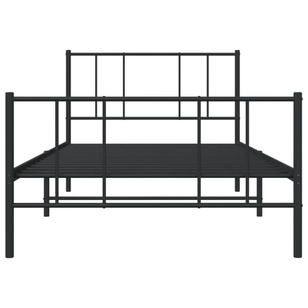 Sengeramme med sengegavl og fodgærde 90x190 cm metal sort - Sengestel - Sengeramme - Home & Living