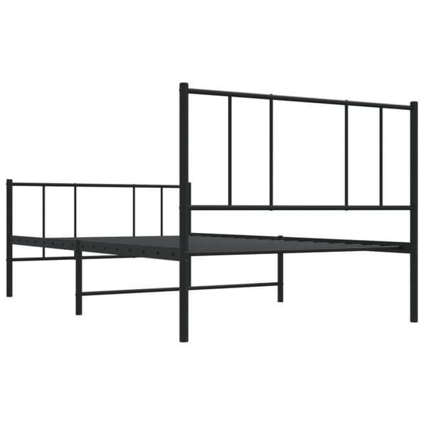 Sengeramme med sengegavl og fodgærde 90x190 cm metal sort - Sengestel - Sengeramme - Home & Living