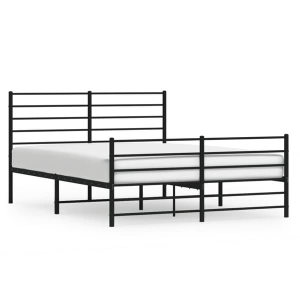 Sengeramme med sengegavl og fodgærde 160x200 cm metal sort - Sengestel - Sengeramme - Home & Living