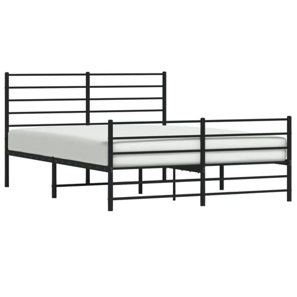 Sengeramme med sengegavl og fodgærde 160x200 cm metal sort - Sengestel - Sengeramme - Home & Living