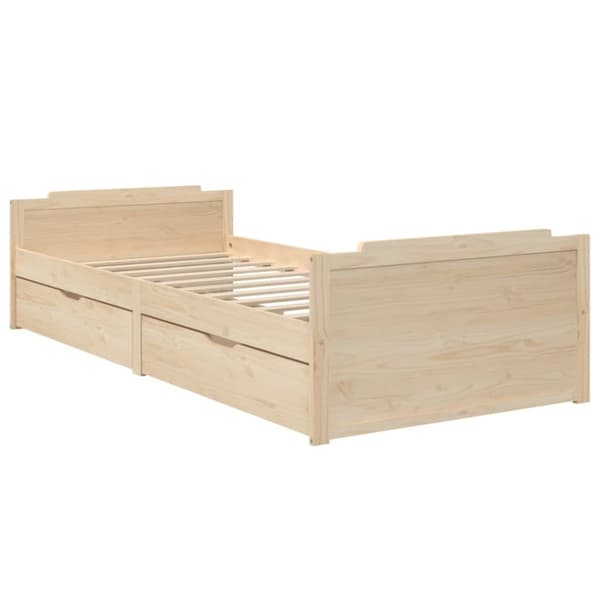 Sengeramme med skuffer 90x200 cm massivt fyrretræ - Sengeramme - Sengerammer - Home & Living