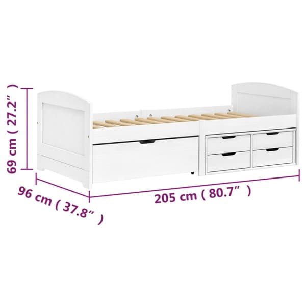 Dagbädd med 5 lådor IRUN vit 90x200 cm massiv furu - Bäddsoffa - Bäddsoffor - Home & Living