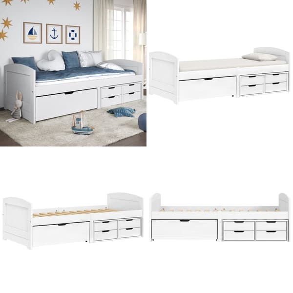 Dagbädd med 5 lådor IRUN vit 90x200 cm massiv furu - Bäddsoffa - Bäddsoffor - Home & Living