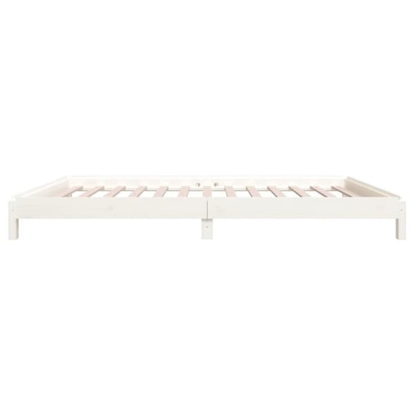 Stabelbar seng 90x200 cm massivt fyrretræ hvid - Stabelbar Seng - Stabelbare Senge - Home & Living