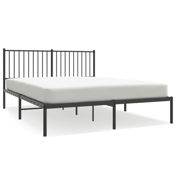 Sengeramme med sengegavl 160x200 cm metal sort - Sengestel - Sengeramme - Home & Living