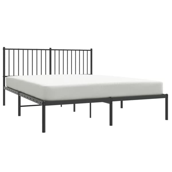 Sengeramme med sengegavl 160x200 cm metal sort - Sengestel - Sengeramme - Home & Living