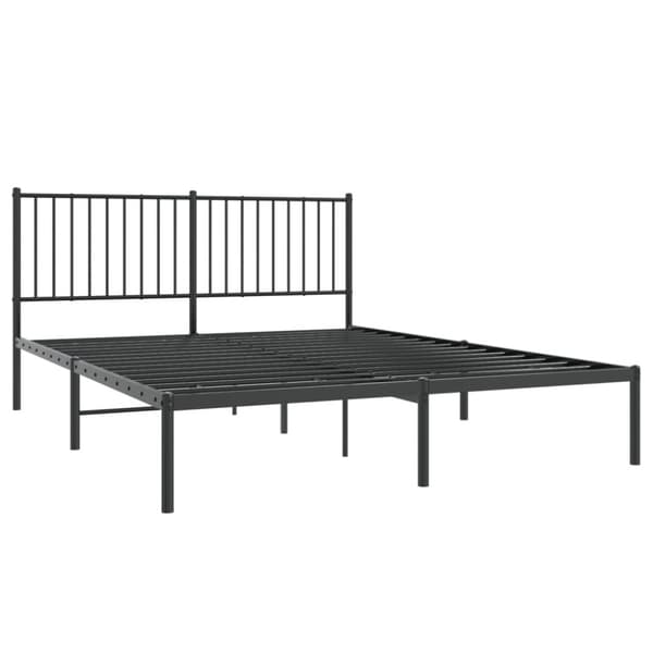 Sengeramme med sengegavl 160x200 cm metal sort - Sengestel - Sengeramme - Home & Living