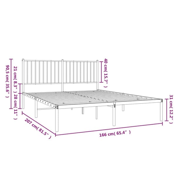Sengeramme med sengegavl 160x200 cm metal sort - Sengestel - Sengeramme - Home & Living