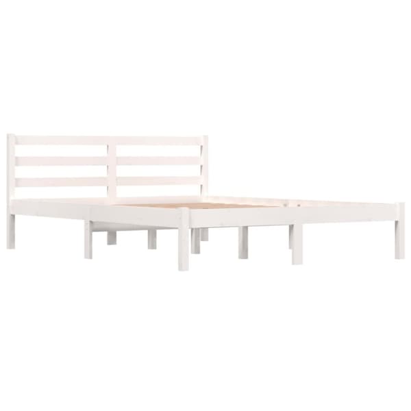 Sängynrunko täysi mänty 120x190 cm valkoinen Small Double - Sängynrunko - Sängynrungot - Home & Living