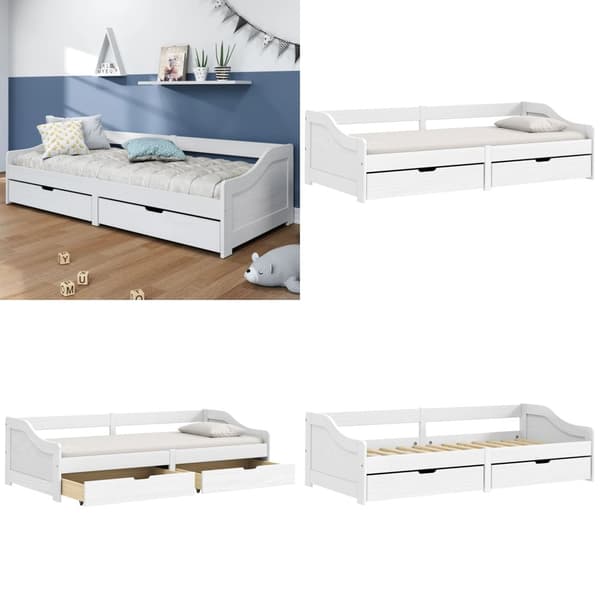 Dagbädd med 2 lådor IRUN vit 90x200 cm massiv furu - Bäddsoffa - Bäddsoffor - Home & Living