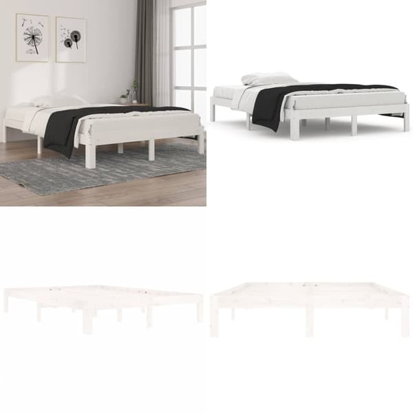 Sengeramme 140x200 cm massivt fyrretræ hvid - Sengeramme - Sengerammer - Home & Living
