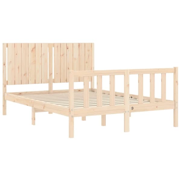Sengeramme med sengegavl 140x200 cm massivt træ hvid - Sengeramme - Sengerammer - Home & Living