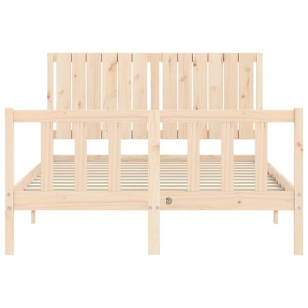 Sengeramme med sengegavl 140x200 cm massivt træ hvid - Sengeramme - Sengerammer - Home & Living
