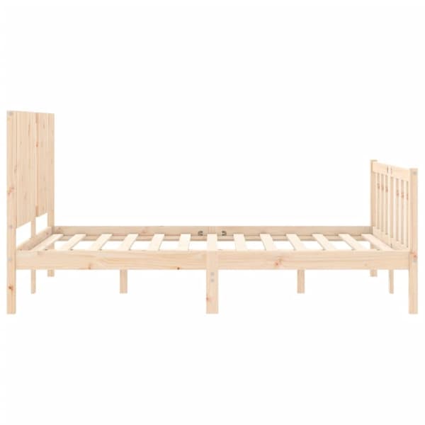 Sengeramme med sengegavl 140x200 cm massivt træ hvid - Sengeramme - Sengerammer - Home & Living