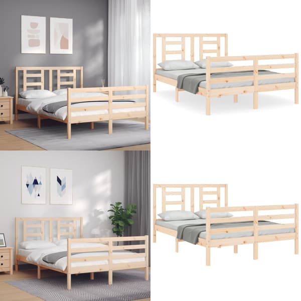 Sängynrunko päädyllä 120x200 cm täysi puu - Sängynrunko - Sängynrungot - Home & Living