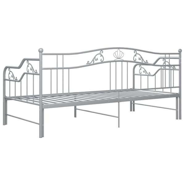 Utdragbar sängram bäddsoffa grå metall 90x200 cm - Bäddsoffa - Bäddsoffor - Home & Living