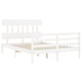 Miniatyrbillede 6 af 11: Sengeramme med sengegavl 140x190 cm massivt træ hvid - Sengeramme - Sengerammer - Home & Living
