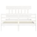 Miniatyrbillede 7 af 11: Sengeramme med sengegavl 140x190 cm massivt træ hvid - Sengeramme - Sengerammer - Home & Living