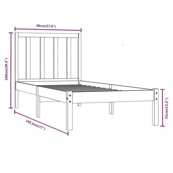 Sengeramme 90x190 cm massivt fyrretræ - Sengeramme - Sengerammer - Home & Living