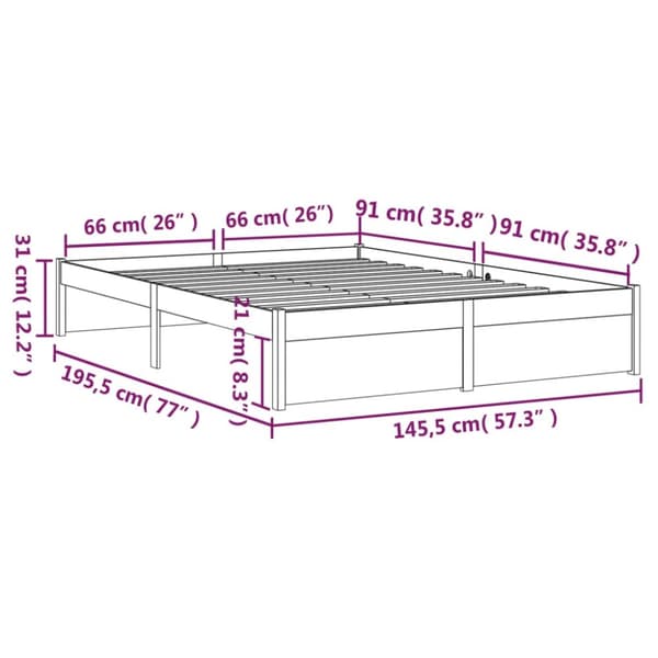 Sengeramme 140x190 cm massivt træ - Sengeramme - Sengerammer - Home & Living