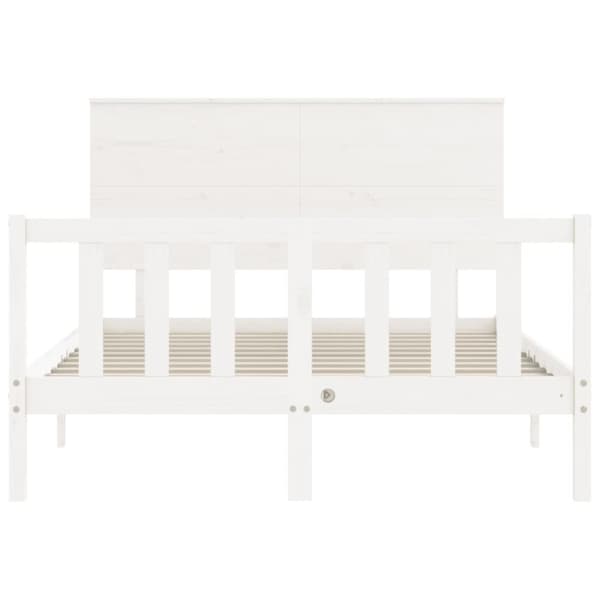 Sengeramme med sengegavl 120x200 cm massivt træ hvid - Sengeramme - Sengerammer - Home & Living