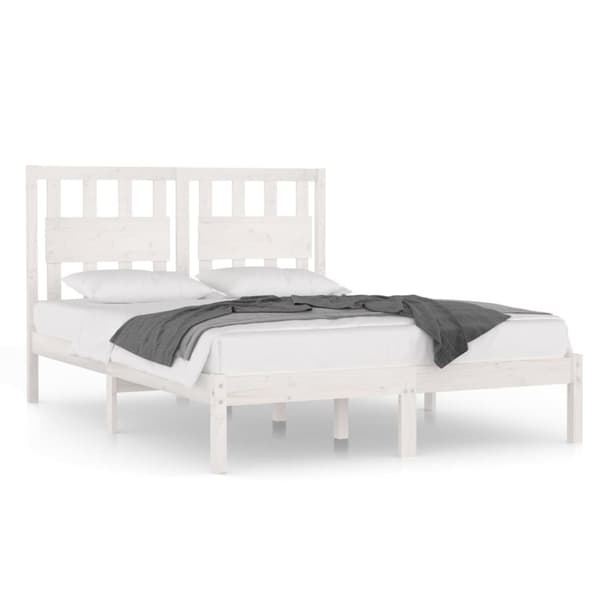 Sengestel 120x190 cm Small Double massivt fyrretræ hvid - Sengestel - Sengeramme - Home & Living
