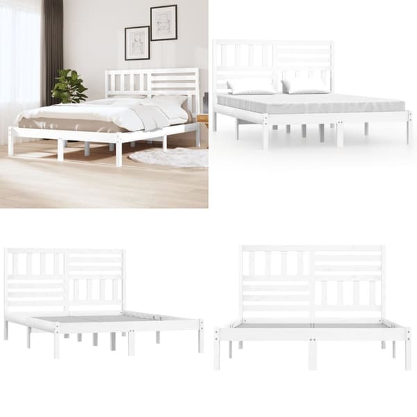 Sengeramme 120x200 cm massivt fyrretræ hvid - Sengeramme - Sengerammer - Home & Living