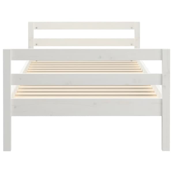 Sängram vit 90x200 cm massiv furu - Sängstomme - Sängstommar - Home & Living