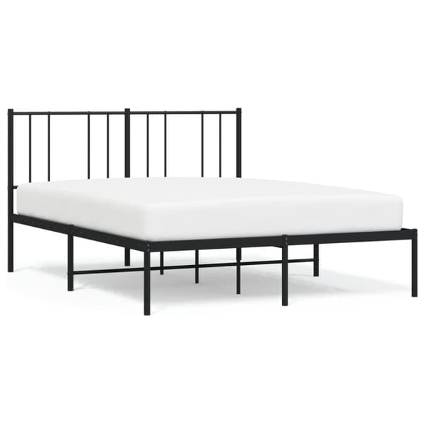 Sengeramme med sengegavl 160x200 cm metal sort - Sengestel - Sengeramme - Home & Living