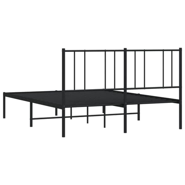 Metallinen sängynrunko päädyllä musta 160x200 cm - Sängynrunko - Sängynrungot - Home & Living