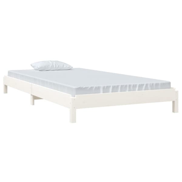 Pinottava sänky valkoinen 90x190 cm täysi mänty - Pinottava Sänky - Pinottavat Sängyt - Home & Living