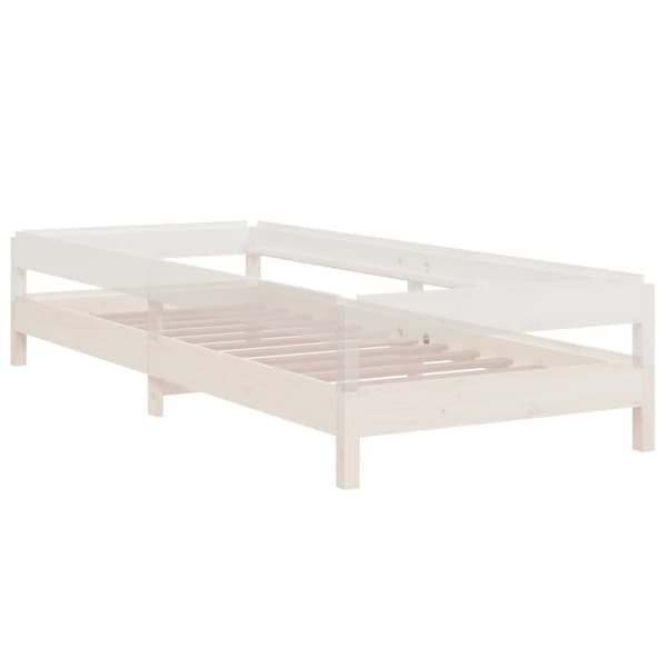 Pinottava sänky valkoinen 90x190 cm täysi mänty - Pinottava Sänky - Pinottavat Sängyt - Home & Living