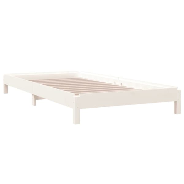 Pinottava sänky valkoinen 90x190 cm täysi mänty - Pinottava Sänky - Pinottavat Sängyt - Home & Living
