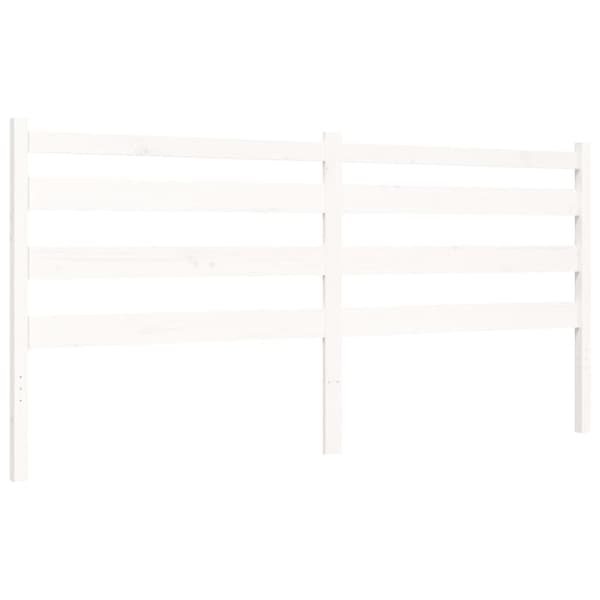 Sengeramme med sengegavl 200x200 cm massivt træ hvid - Sengeramme - Sengerammer - Home & Living