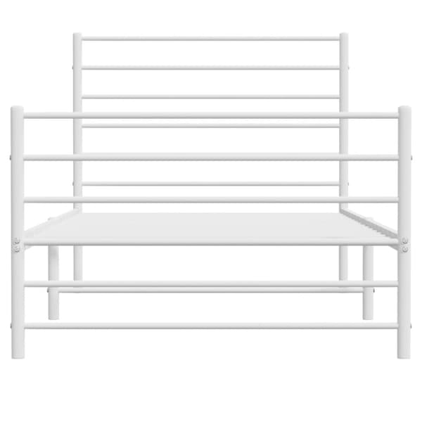Sengeramme med sengegavl og fodgærde 90x200 cm metal hvid - Sengestel - Sengeramme - Home & Living