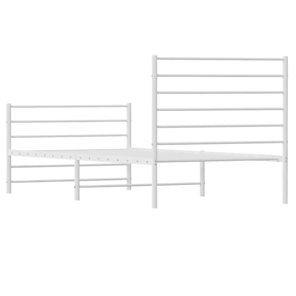 Sengeramme med sengegavl og fodgærde 90x200 cm metal hvid - Sengestel - Sengeramme - Home & Living