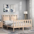 Miniatyrbillede 4 af 11: Sengeramme med sengegavl 140x190 cm massivt træ - Sengeramme - Sengerammer - Home & Living