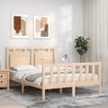 Miniatyrbillede 2 af 11: Sengeramme med sengegavl 140x190 cm massivt træ - Sengeramme - Sengerammer - Home & Living